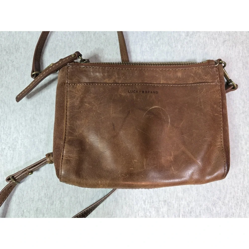 Lucky Brand Brown Leather Hobo Bag Shoulder Purse Vintage